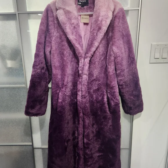 Urban Outfitters "Unreal" Fur Plush Ombre Purple Teddy Jacket - Picture 2 of 6